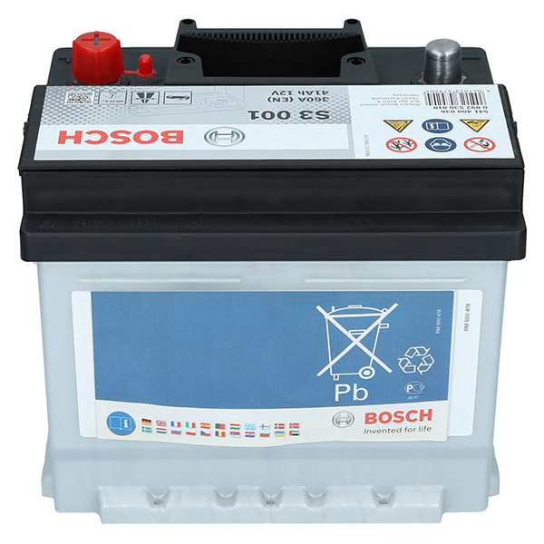 BOSCH S3 Batterie 0 092 S30 010 12V 41Ah 360A B13 Bleiakkumulator S3 001,  12V 41Ah 360A