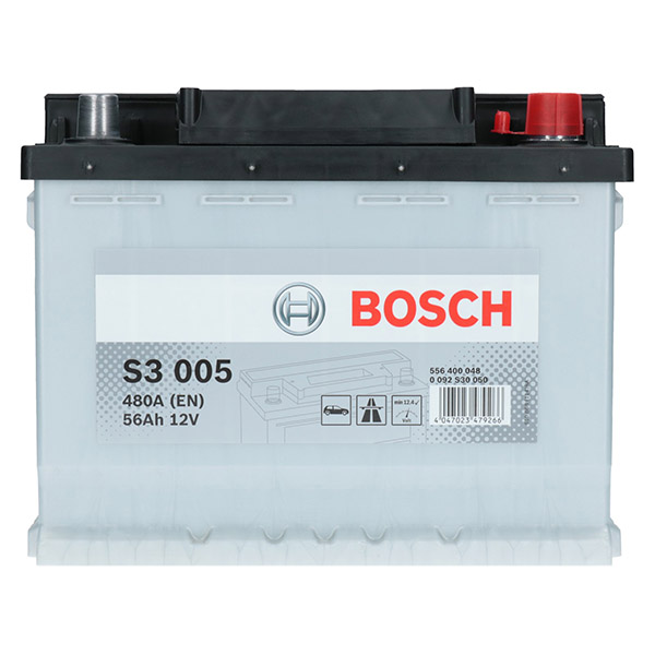 Bosch S3 005, 12V 56Ah 480A/EN Autobatterie Bosch. TecDoc: .