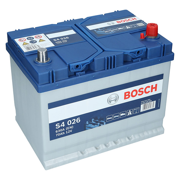 Bosch S4 026, 12V 70Ah 630A/EN Autobatterie Bosch. TecDoc: .
