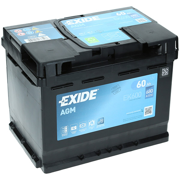 Exide AGM 12V 60Ah 680A/EN EK600 Autobatterie Exide. TecDoc