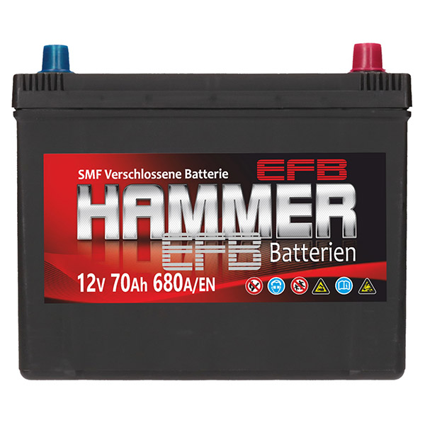 Hammer 12V 70Ah 680A/EN EFB Autobatterie Start Stop Hammer. TecDoc
