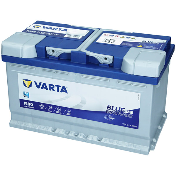 Varta N80, 12V 80Ah Blue Dynamic EFB Autobatterie Varta. TecDoc: .