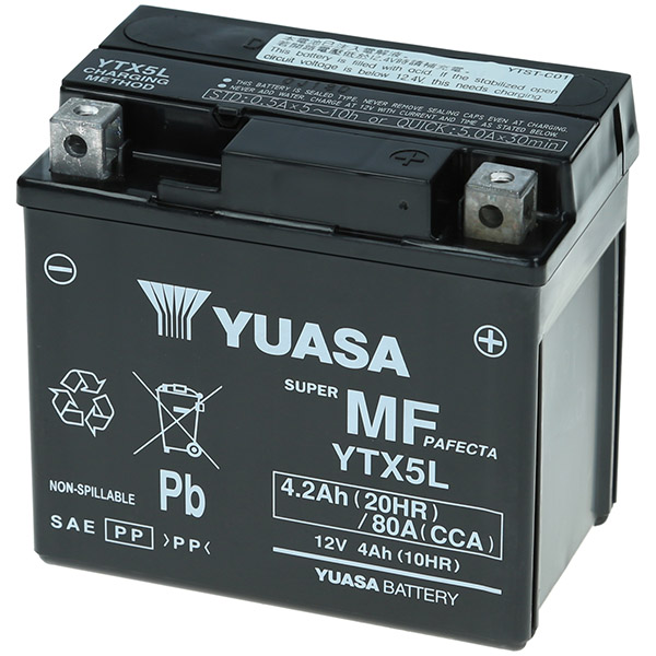 Batterie YUASA YTB4L AGM 12V 4Ah 50A - 8500824 - 121x71x93mm