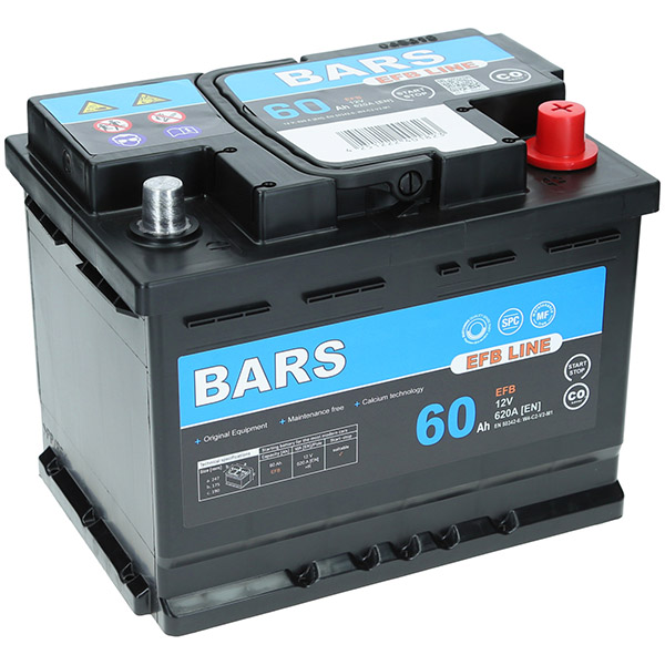 Bars EFB 12V 60Ah 620A/EN Autobatterie Bars. TecDoc: .