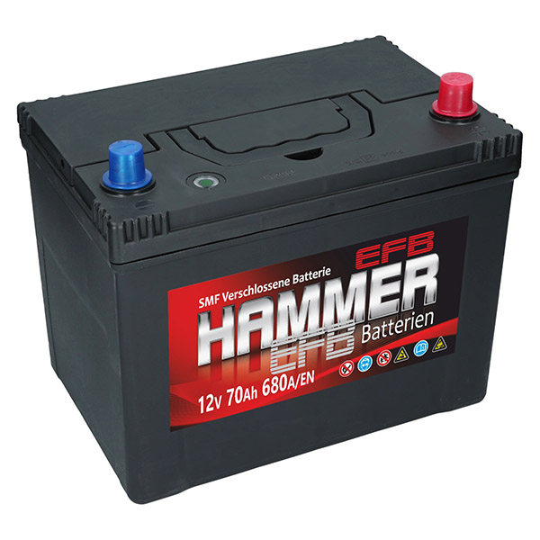 Hammer 12V 70Ah 680A/EN EFB Autobatterie Start Stop Hammer. TecDoc: .